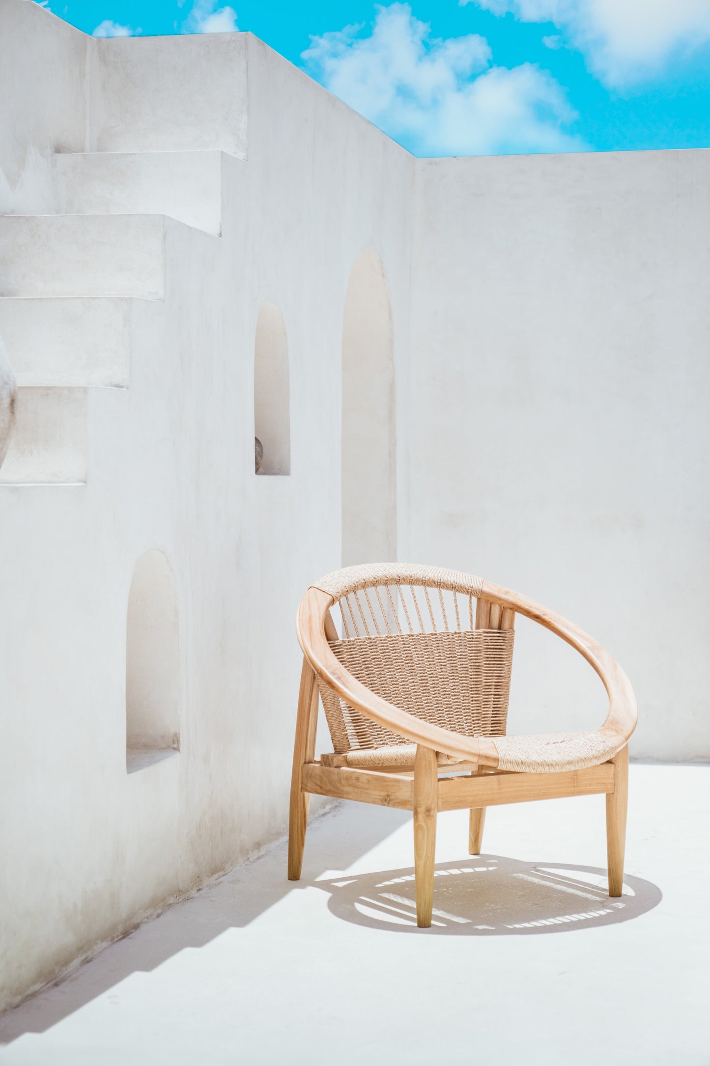 Poltrona lounge in teak per interni ed esterni Rhea