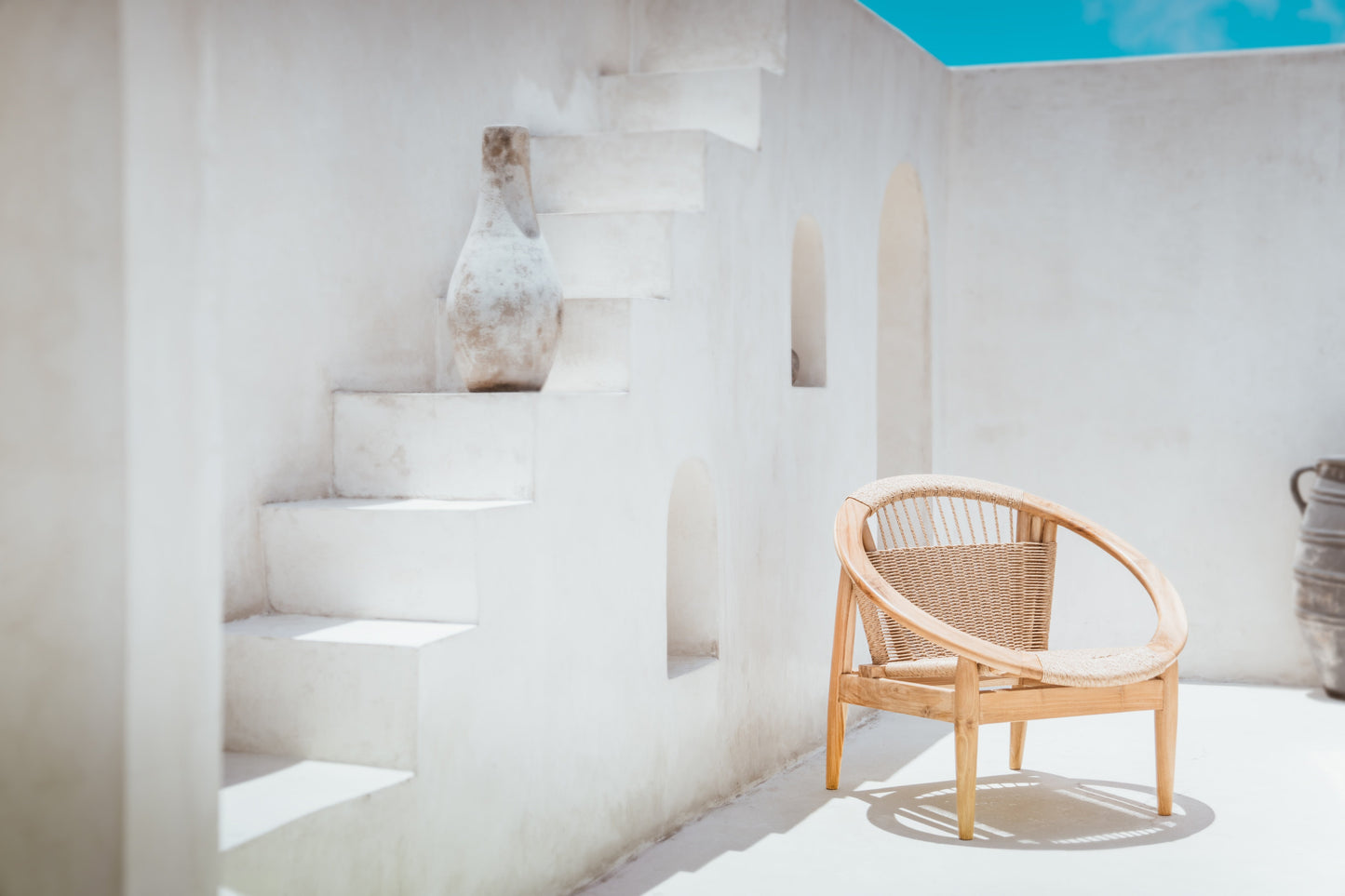 Poltrona lounge in teak per interni ed esterni Rhea