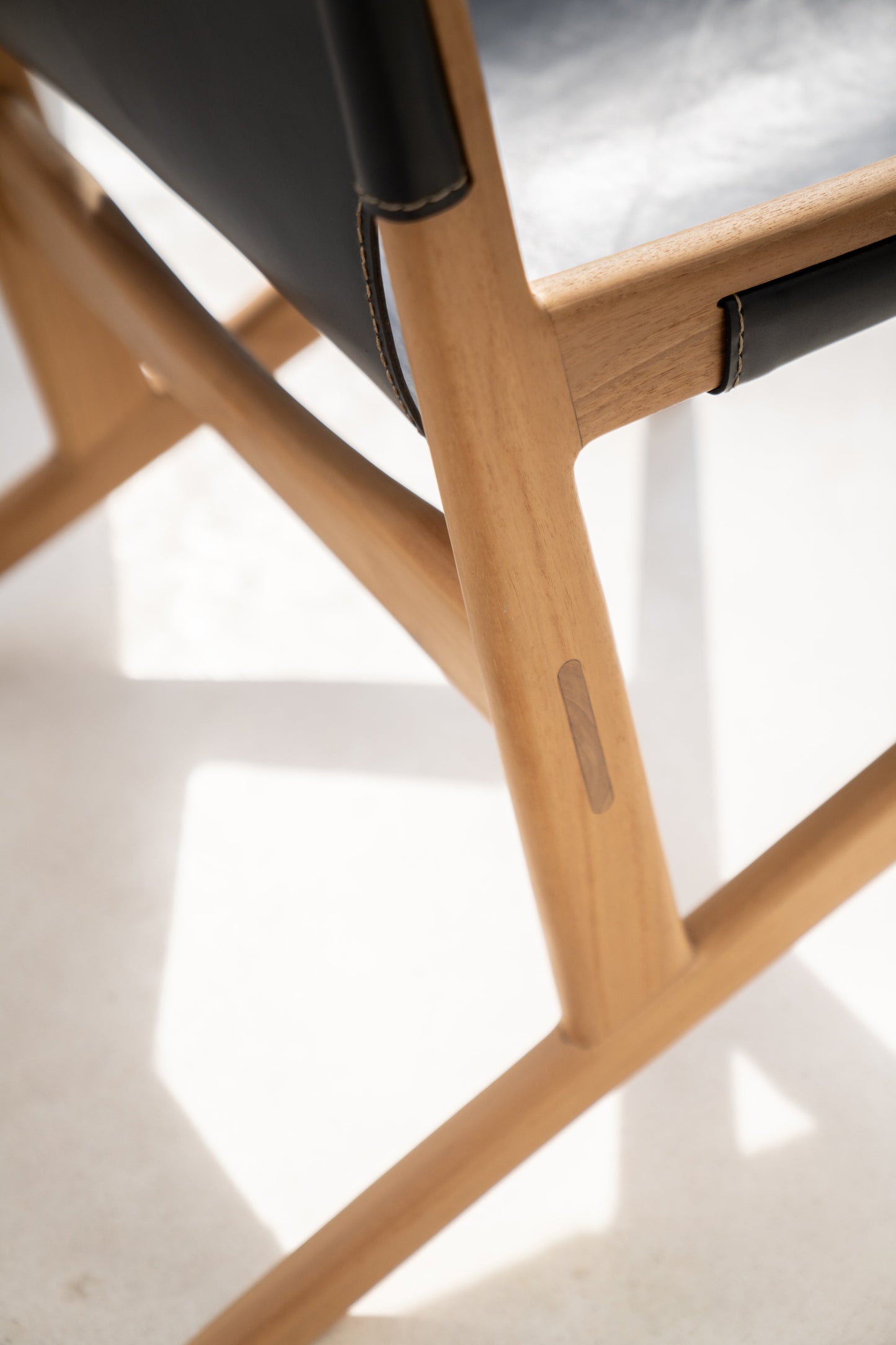 Poltrona Leo in teak e pelle
