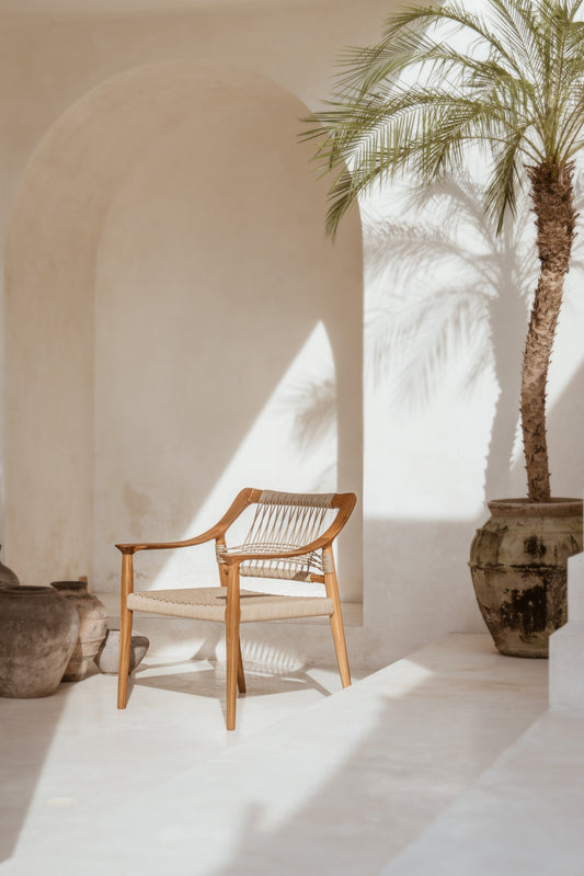 Poltrona Talia in teak e corda
