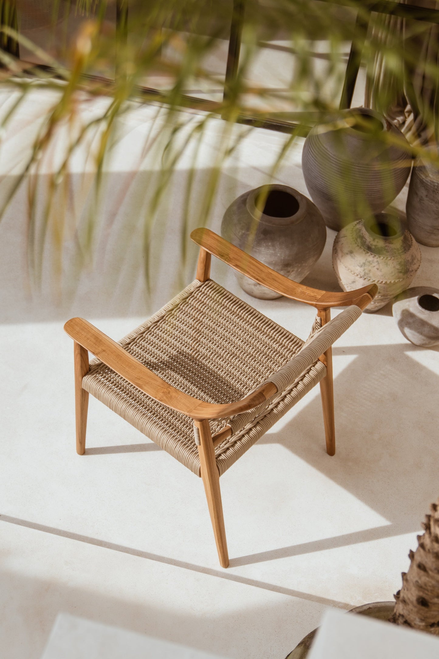 Poltrona Talia in teak e corda