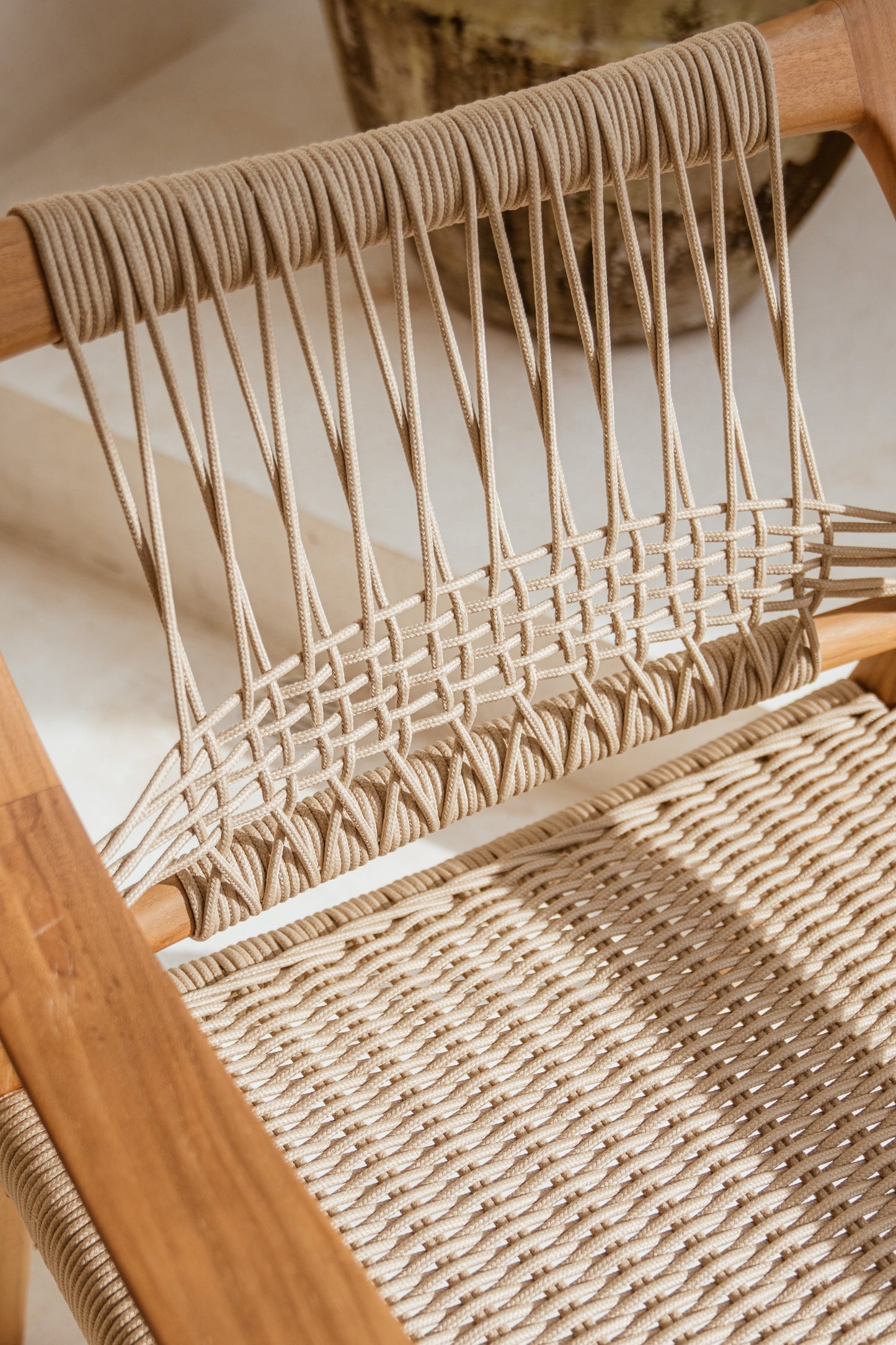 Poltrona Talia in teak e corda