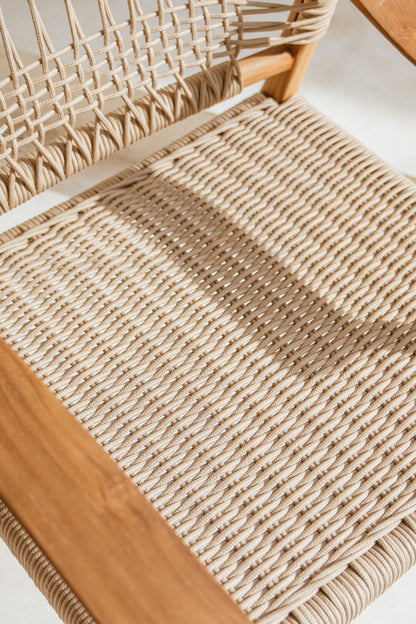 Poltrona Talia in teak e corda