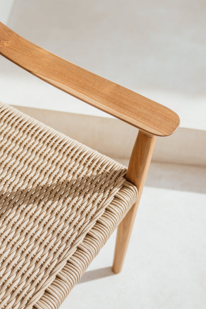 Poltrona Talia in teak e corda