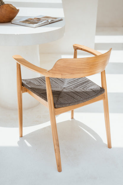 Sedia da pranzo in teak per interni ed esterni Wulan