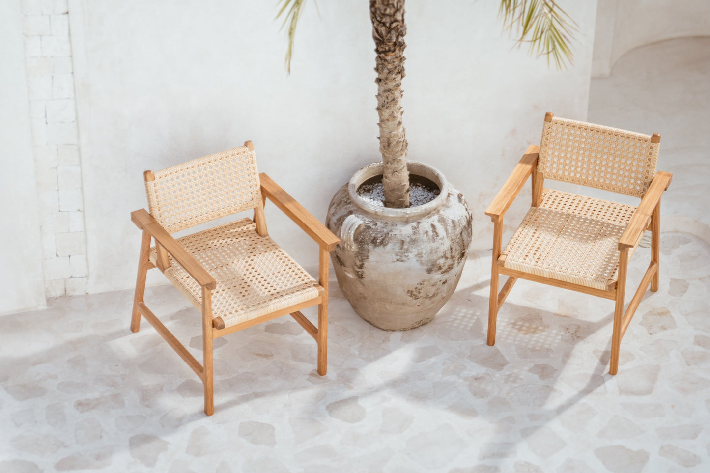 Sedia da pranzo in teak per interni ed esterni Jeeva