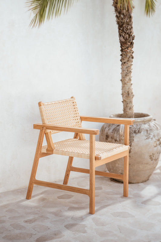 Sedia da pranzo in teak per interni ed esterni Jeeva