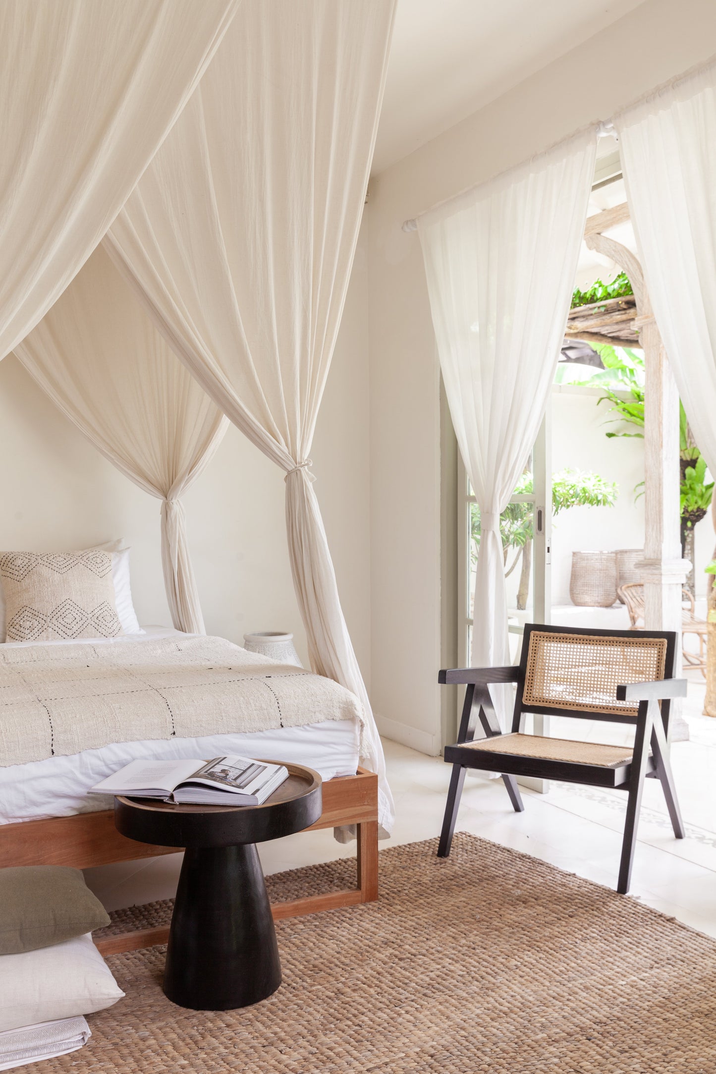 Poltrona lounge Asya in teak e rattan