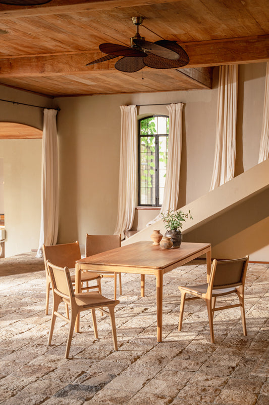 Tavolo da pranzo rettangolare in teak Kamal 