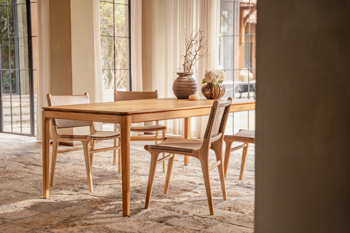 Tavolo da pranzo rettangolare in teak Kamal 