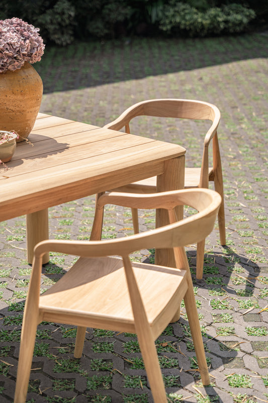 Sedia da pranzo in teak per interni ed esterni Kayu