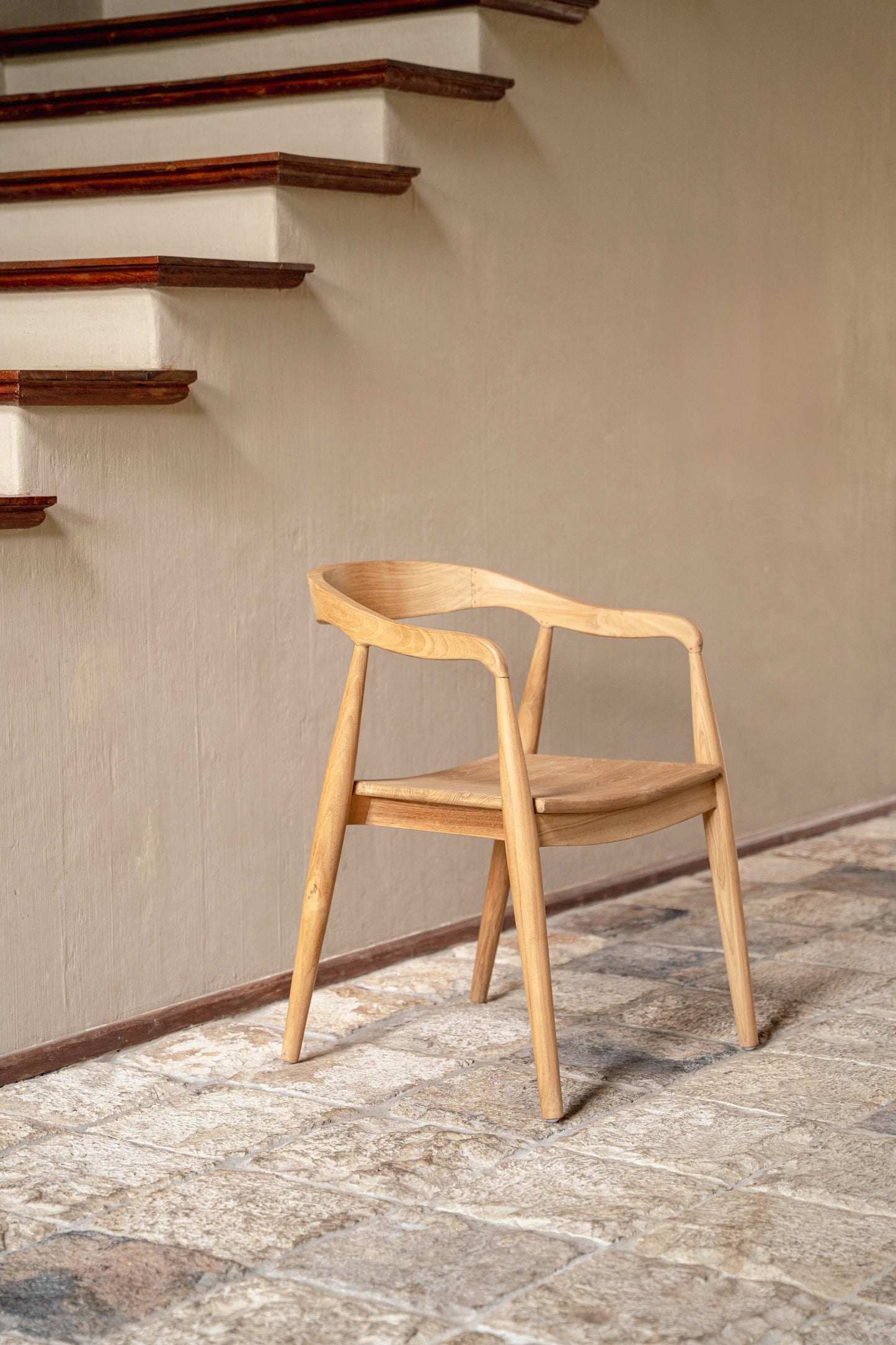 Sedia da pranzo in teak per interni ed esterni Kayu