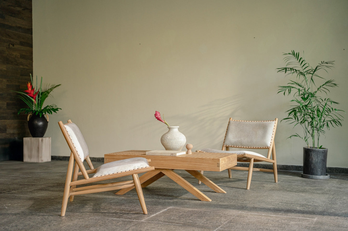 Tavolino da caffè rettangolare in teak Alba