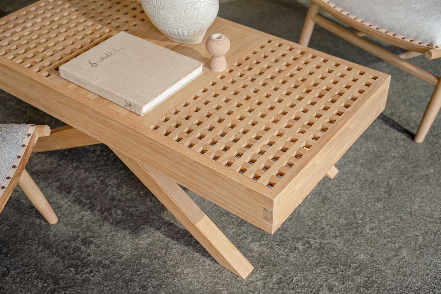 Tavolino da caffè rettangolare in teak Alba