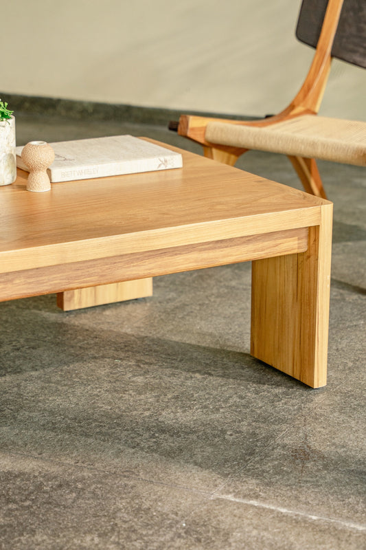 Tavolino da caffè rettangolare in teak Celia