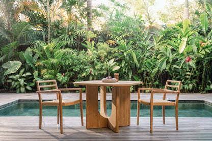 Sedia da pranzo impilabile in teak per interni ed esterni Taman