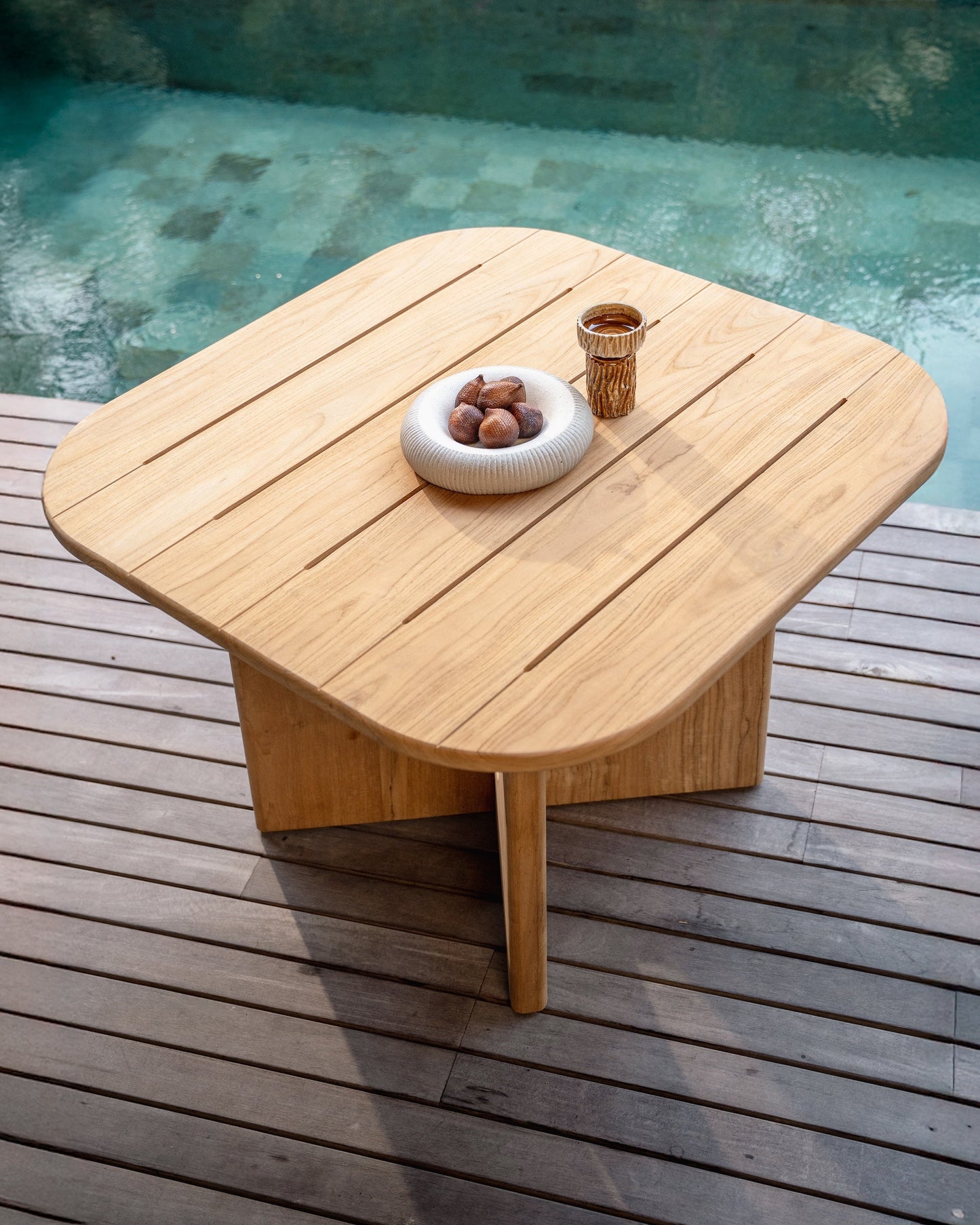 Tavolo da pranzo quadrato in teak per esterni Darma