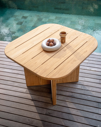 Tavolo da pranzo quadrato in teak per esterni Darma