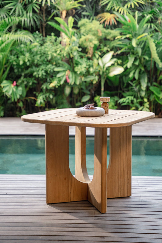 Tavolo da pranzo quadrato in teak per esterni Darma