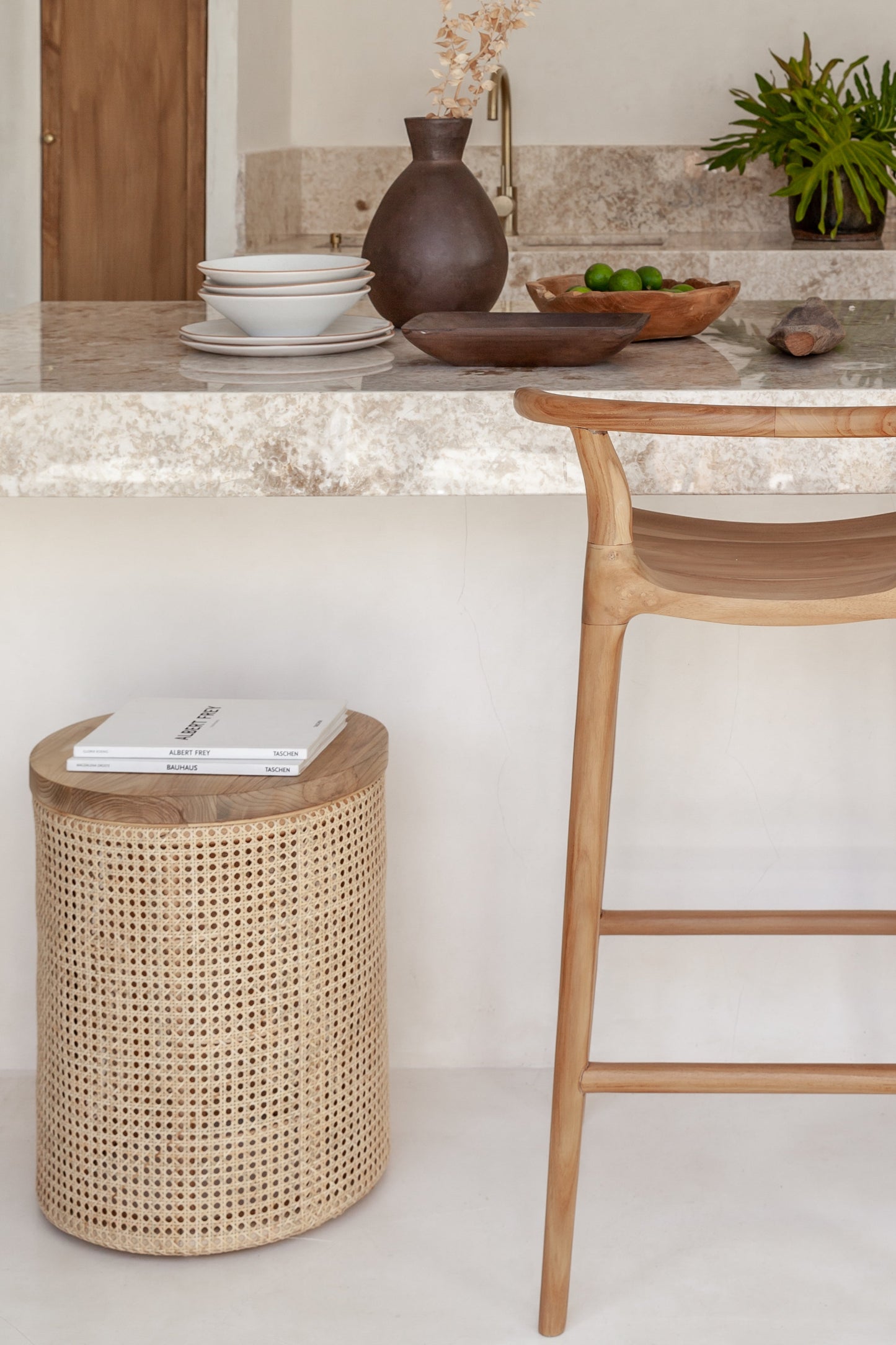 Tavolino laterale in rattan Uma