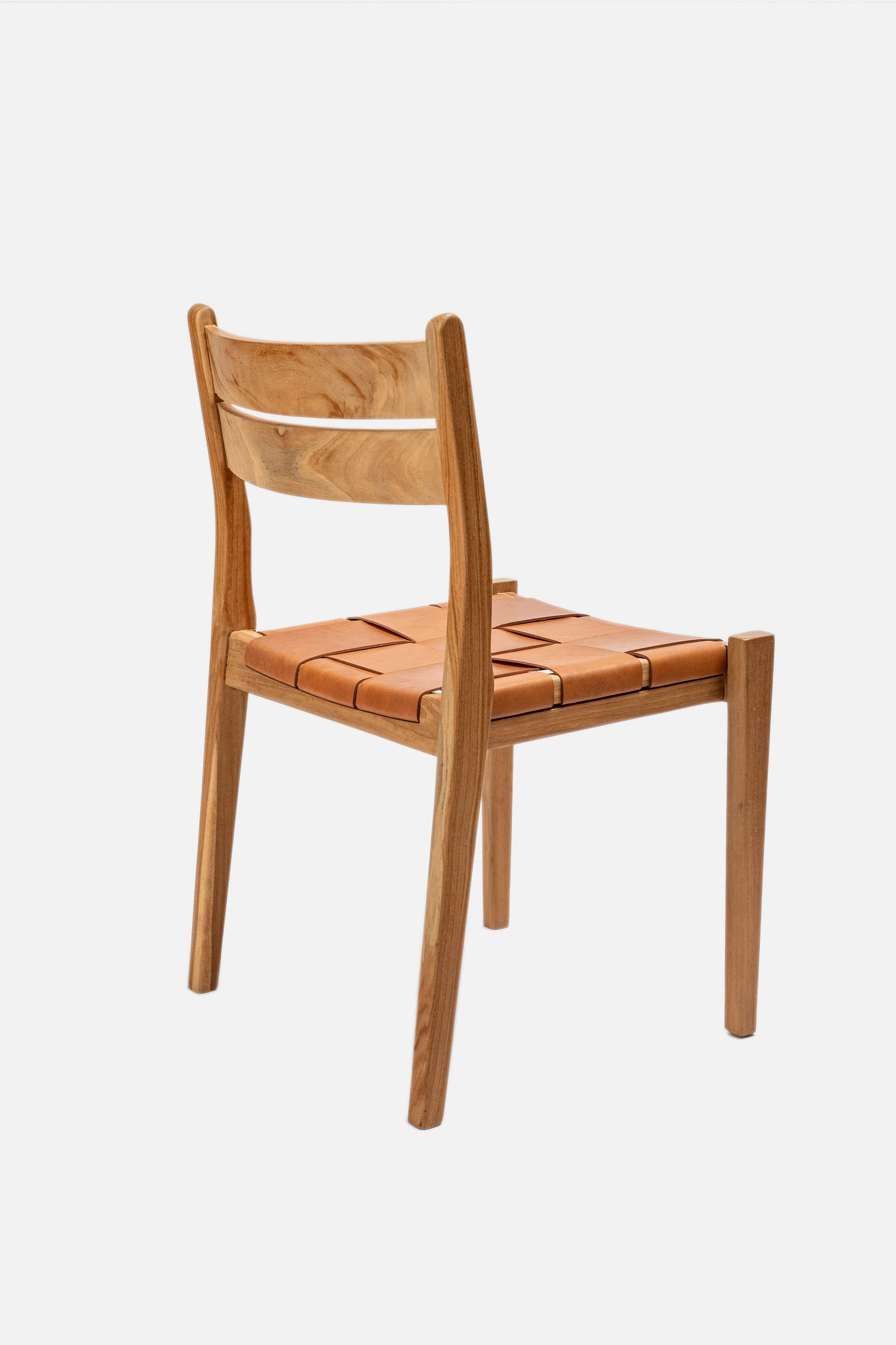 Sedia da pranzo Camelia in teak e pelle