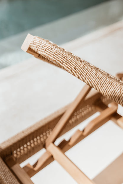 Lettino prendisole in teak per esterni Ayana