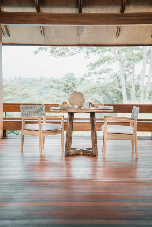 Sedia da pranzo in teak per interni ed esterni Ella