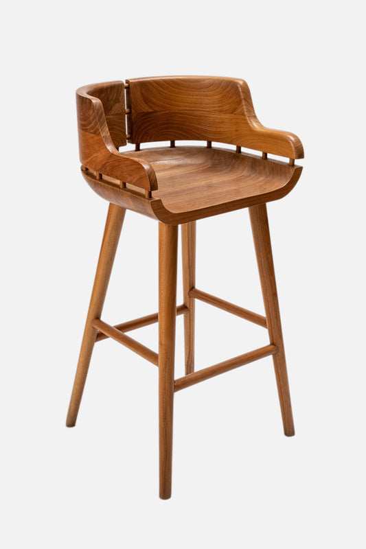 Sgabello girevole da bar in teak Fala