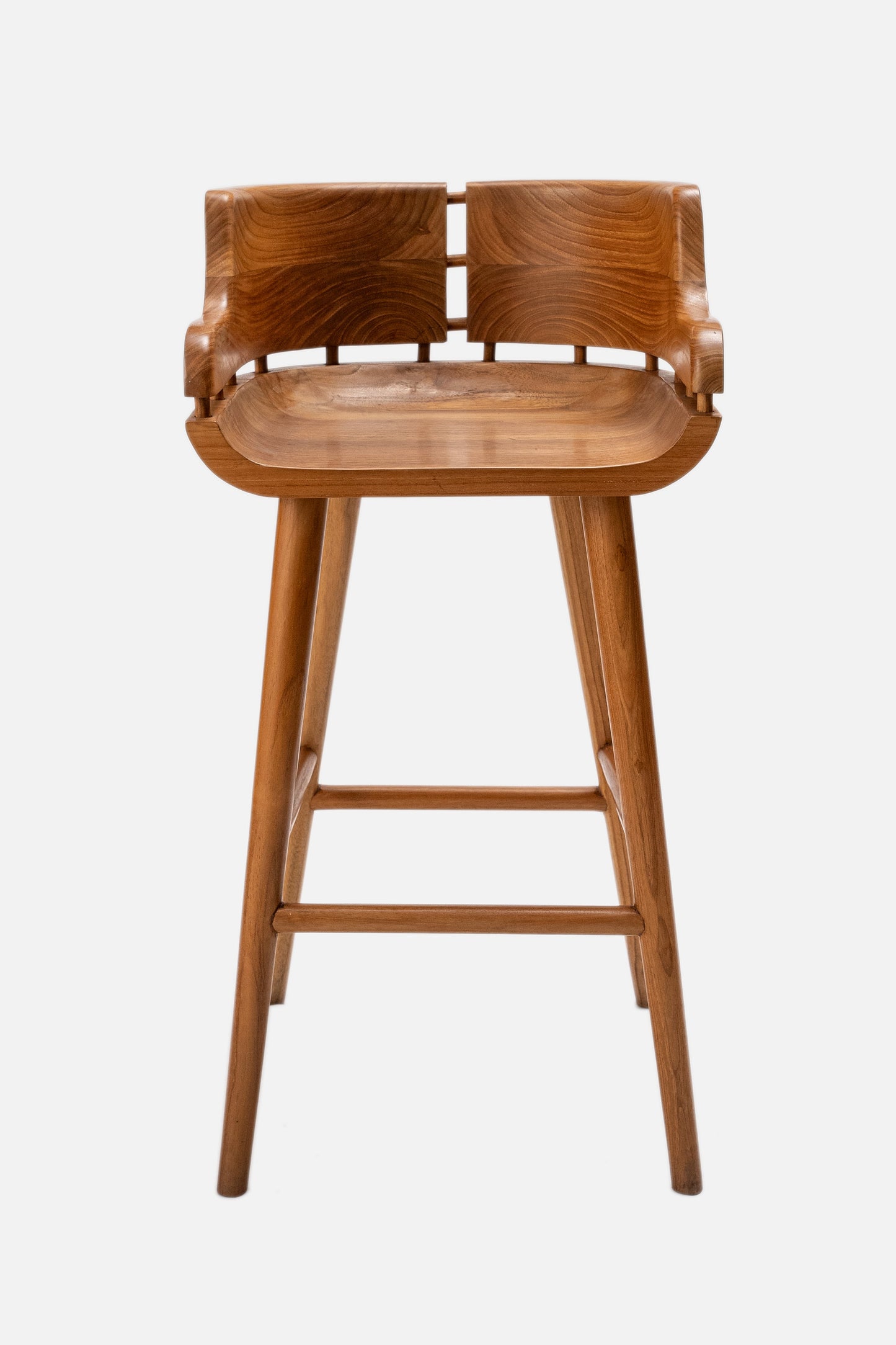 Sgabello girevole da bar in teak Fala