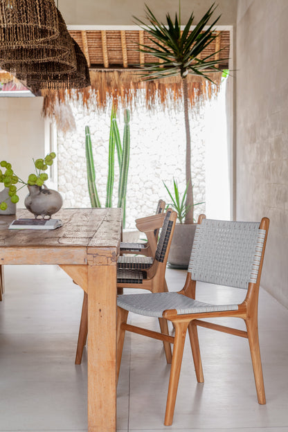 Sedia da pranzo in teak per interni ed esterni Kana