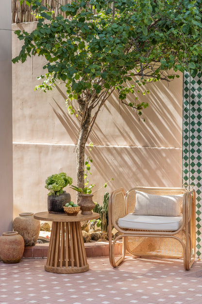 Tavolino laterale in teak Mana