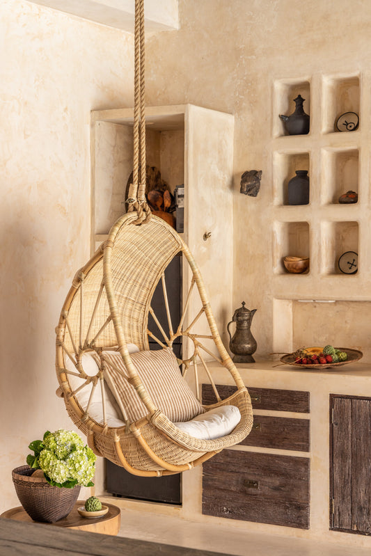 Sedia sospesa in rattan Mawi