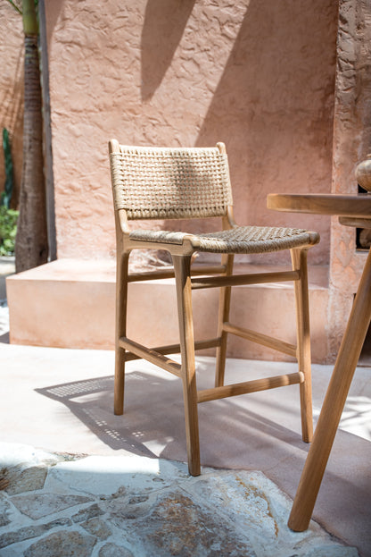 Sgabello da bar in teak per interni ed esterni Melia