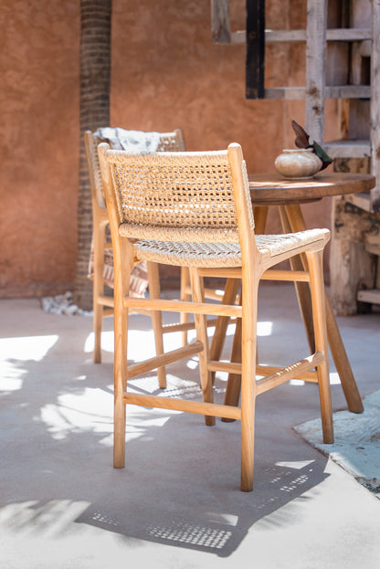 Sgabello da bar in teak per interni ed esterni Melia