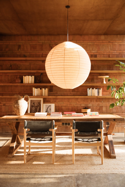Sedia da pranzo Rava in teak e pelle