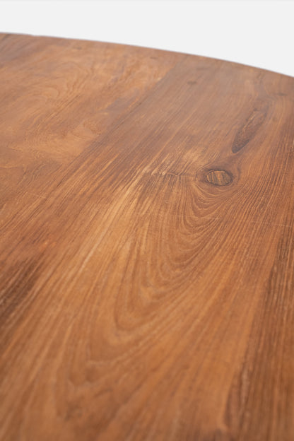 Tavolo da pranzo rotondo in teak riciclato Jasmine