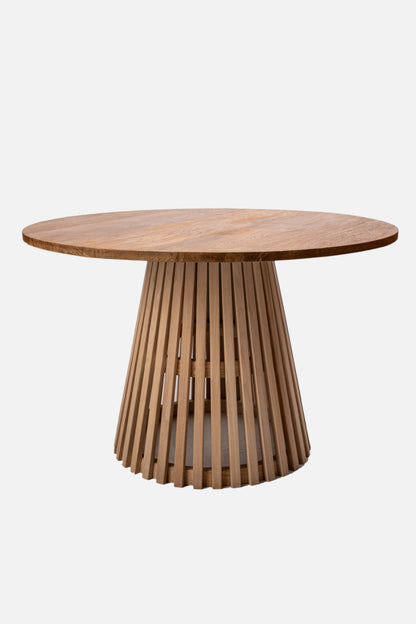 Tavolo da pranzo rotondo in teak riciclato Jasmine