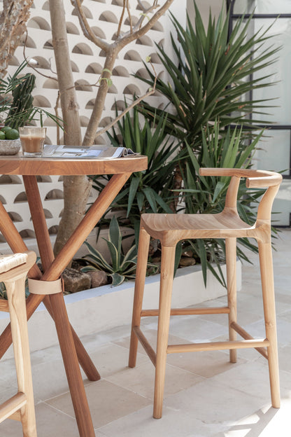 Sgabello da bar in teak Sadia