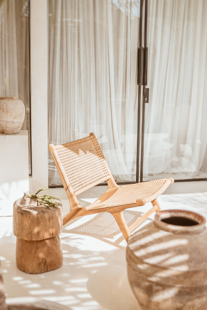 Poltrona lounge Salma in teak e rattan