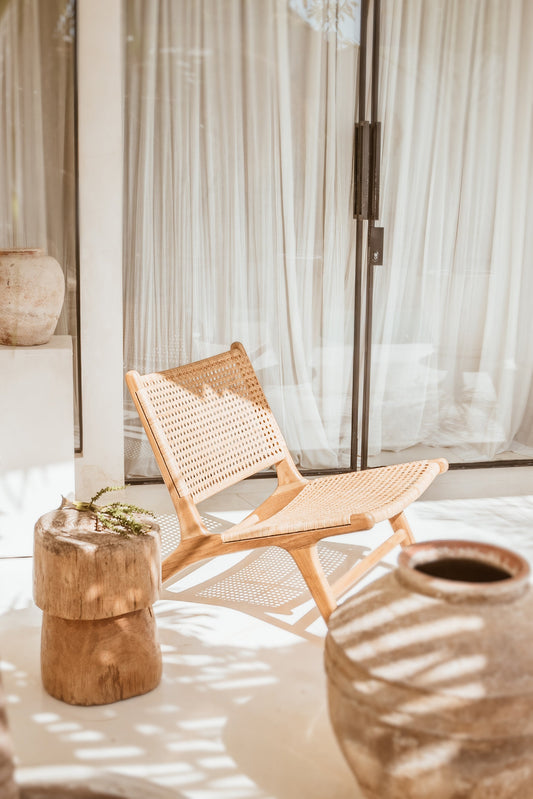 Poltrona lounge Salma in teak e rattan