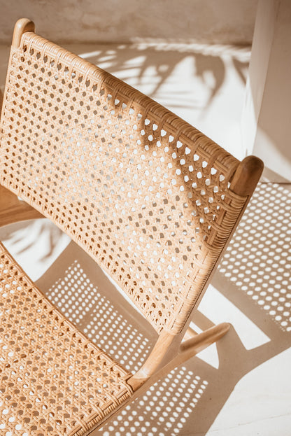 Poltrona lounge Salma in teak e rattan