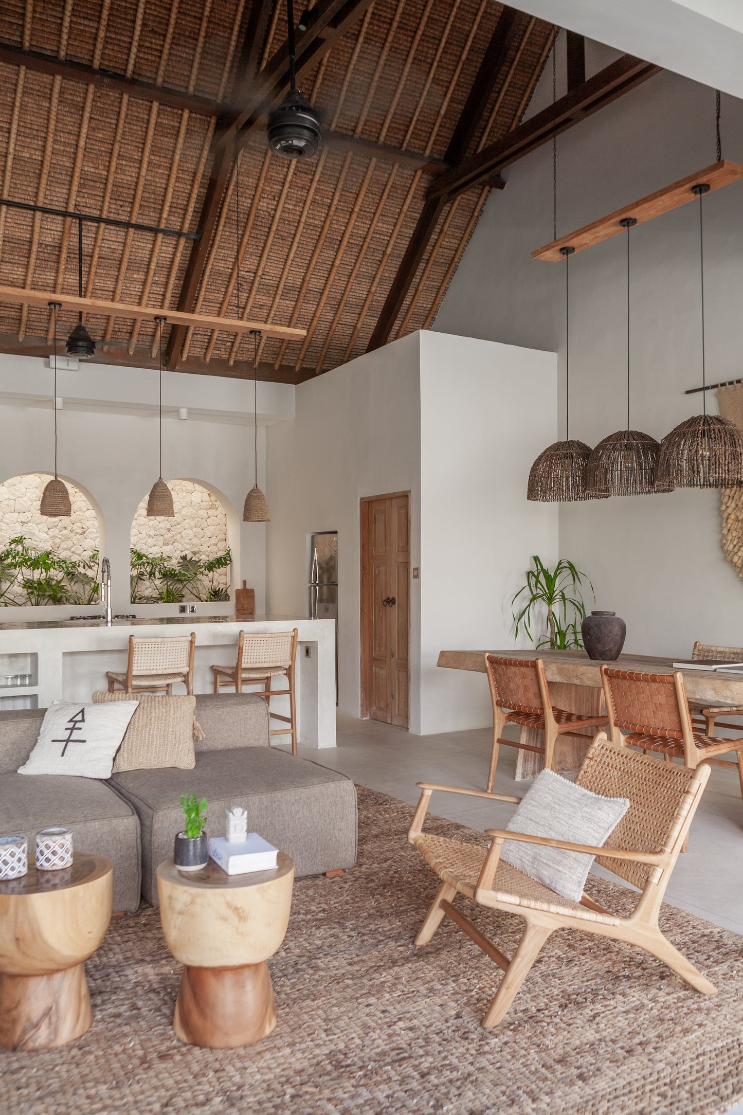 Poltrona lounge Salma in teak e rattan