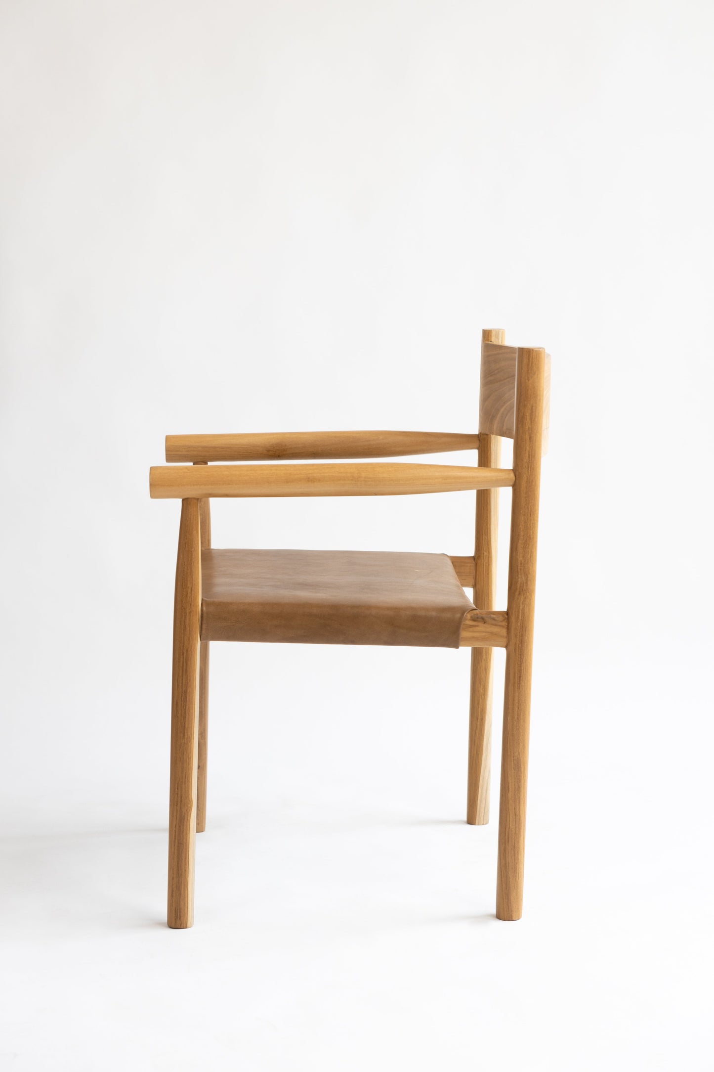 Sedia da pranzo Siena in teak e pelle