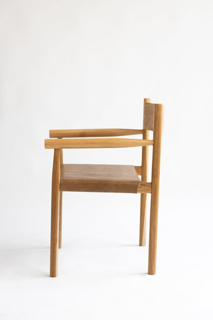 Sedia da pranzo Siena in teak e pelle