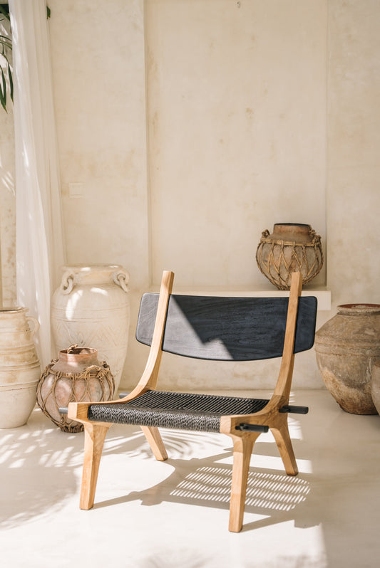 Poltrona lounge in teak per interni ed esterni Solas